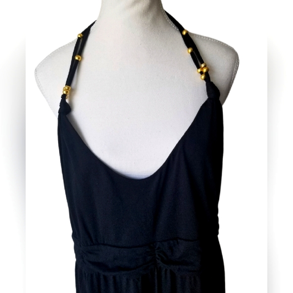 NWOT Old Navy Women Plus Backless Beaded Halterneck Beachy Summer Maxi Dress 2X - Picture 2 of 4